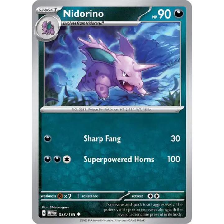 Nidorino 033/165 - Scarlet & Violet 151 - Reverse Holofoil