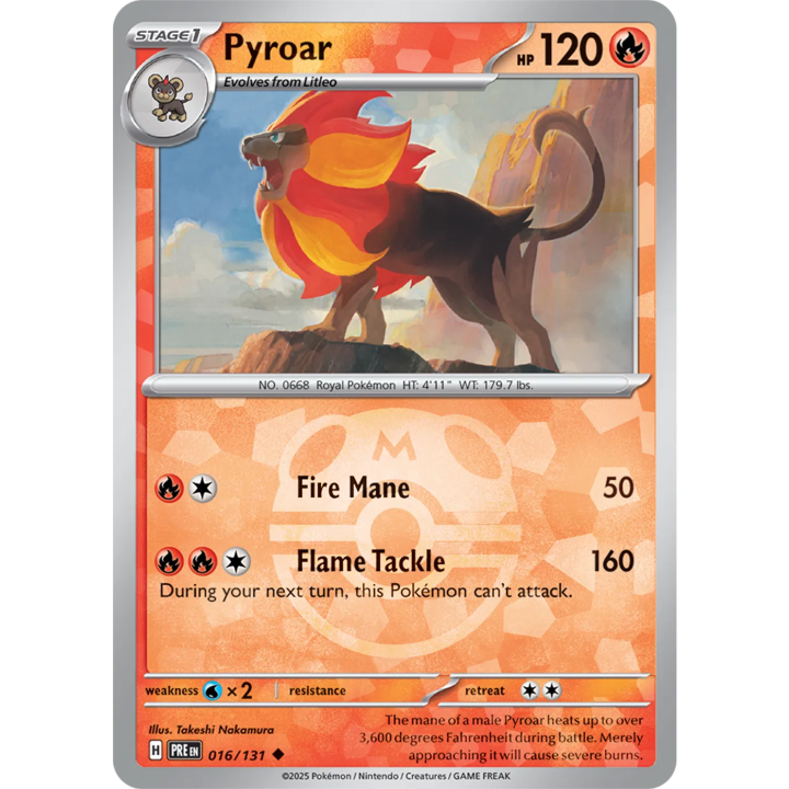 Pyroar 016/131 - Prismatic Evolutions - Master Ball Pattern