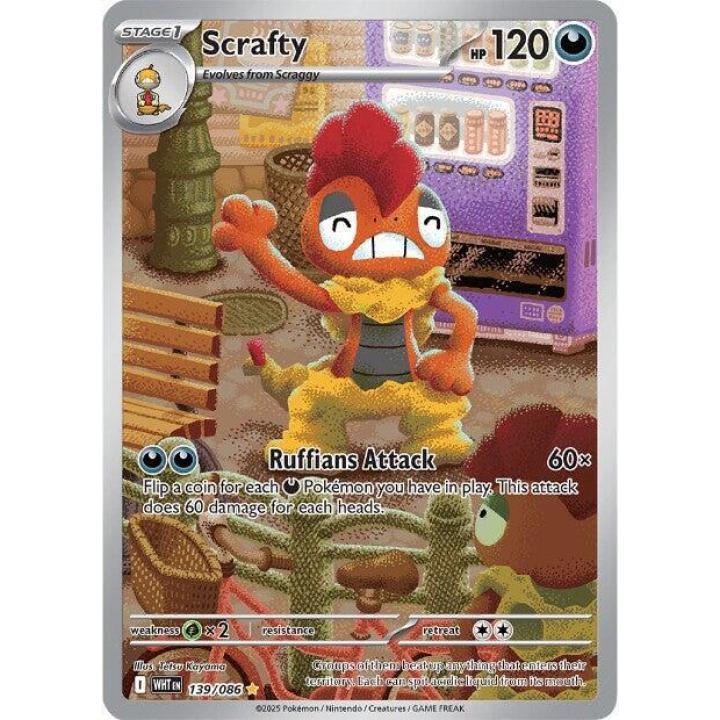 Scrafty 139/086 - White Flare - Holofoil