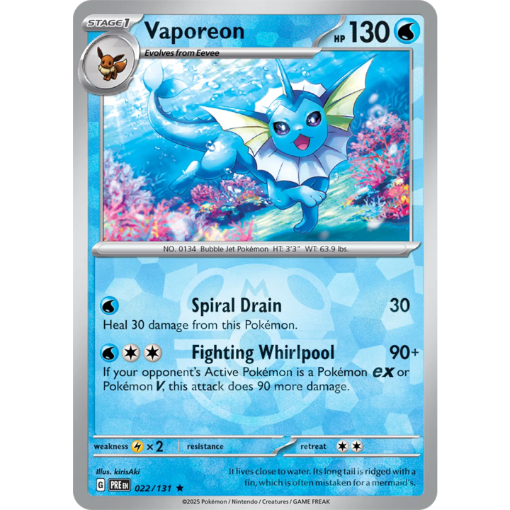 Vaporeon 022/131 - Prismatic Evolutions - Master Ball Pattern