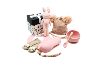 Een babygeschenkset en kraamkado