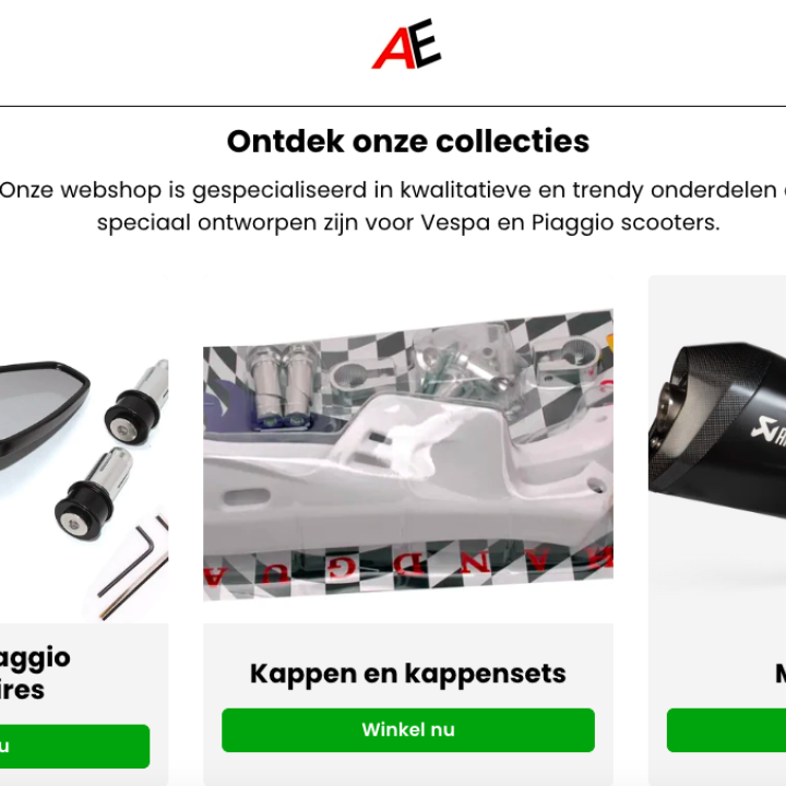 AE trading verkoopt zijn artikelen ook via de Shop in Shop van Webshoplocatie